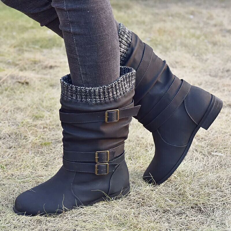 Winter low heel boots