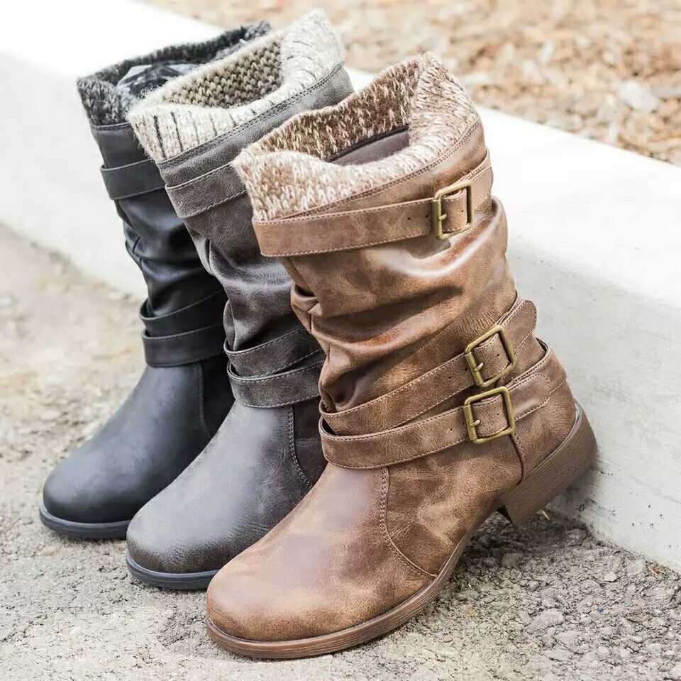 Winter low heel boots