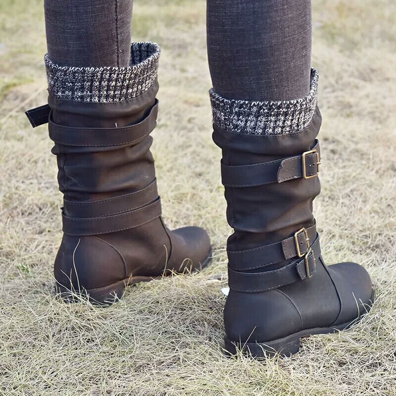 Winter low heel boots